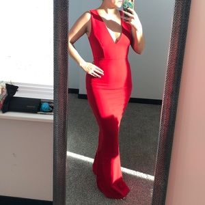 Long red elegant dress